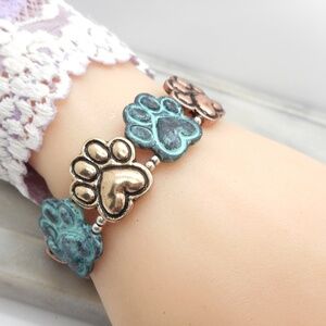Patina - Dog Paw Bracelet 3 Toned